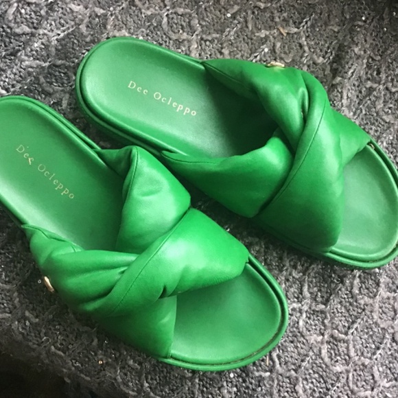 Dee Ocleppo Milan Twisted-Leather Sandal in Grass Green! US women 9.5 - Picture 6 of 8